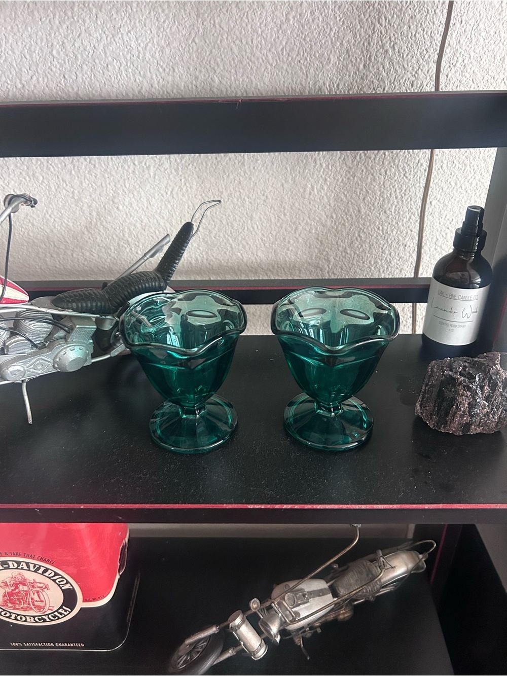 Vintage Anchor Hocking Emerald Green Footed Sherbet Dessert Glasses – Set of 2